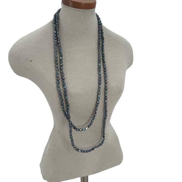 40 inch Freashwater baroque peacock purple pearl long necklace - Picture 3 of 14